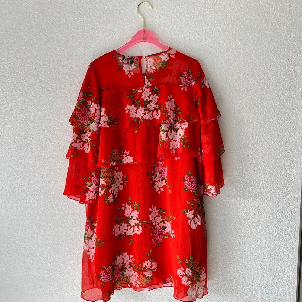NWT Who What Wear Ruffle Tiered Bouquet Floral Dress Size X-Small - Picture 8 of 9